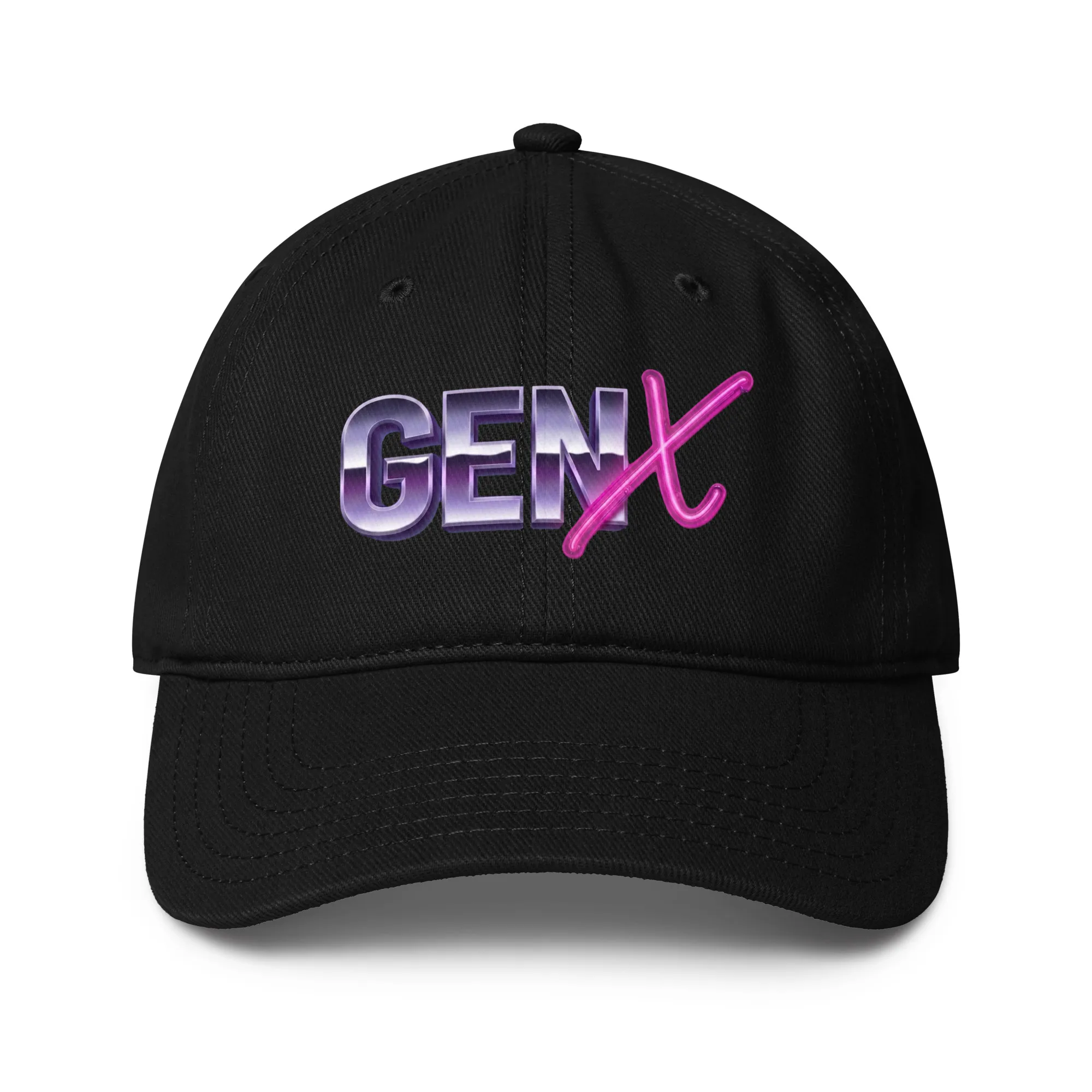 Gen X Baseball Cap Schwarz | Low-Profile Basecap aus 100% Baumwolle