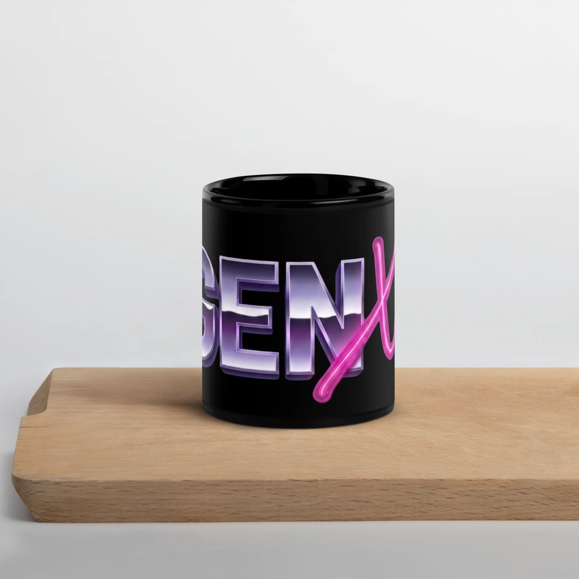 Gen X Retro Tasse Schwarz | Glänzende Keramiktasse