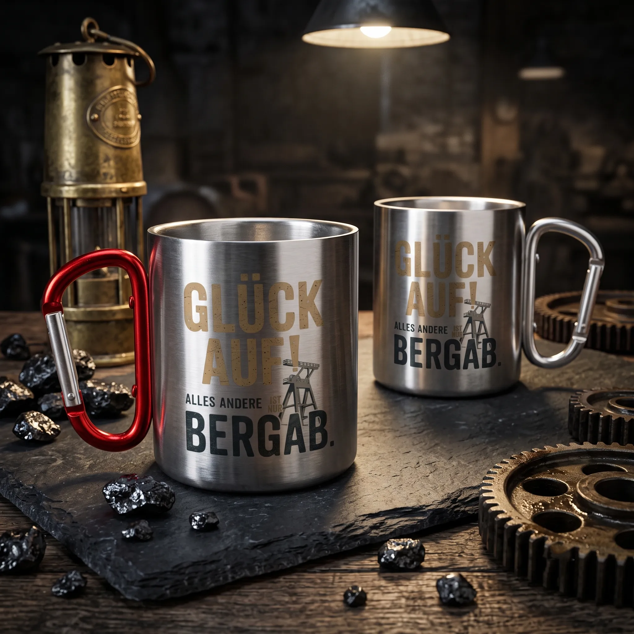 Glück Auf Tasse Karabiner
