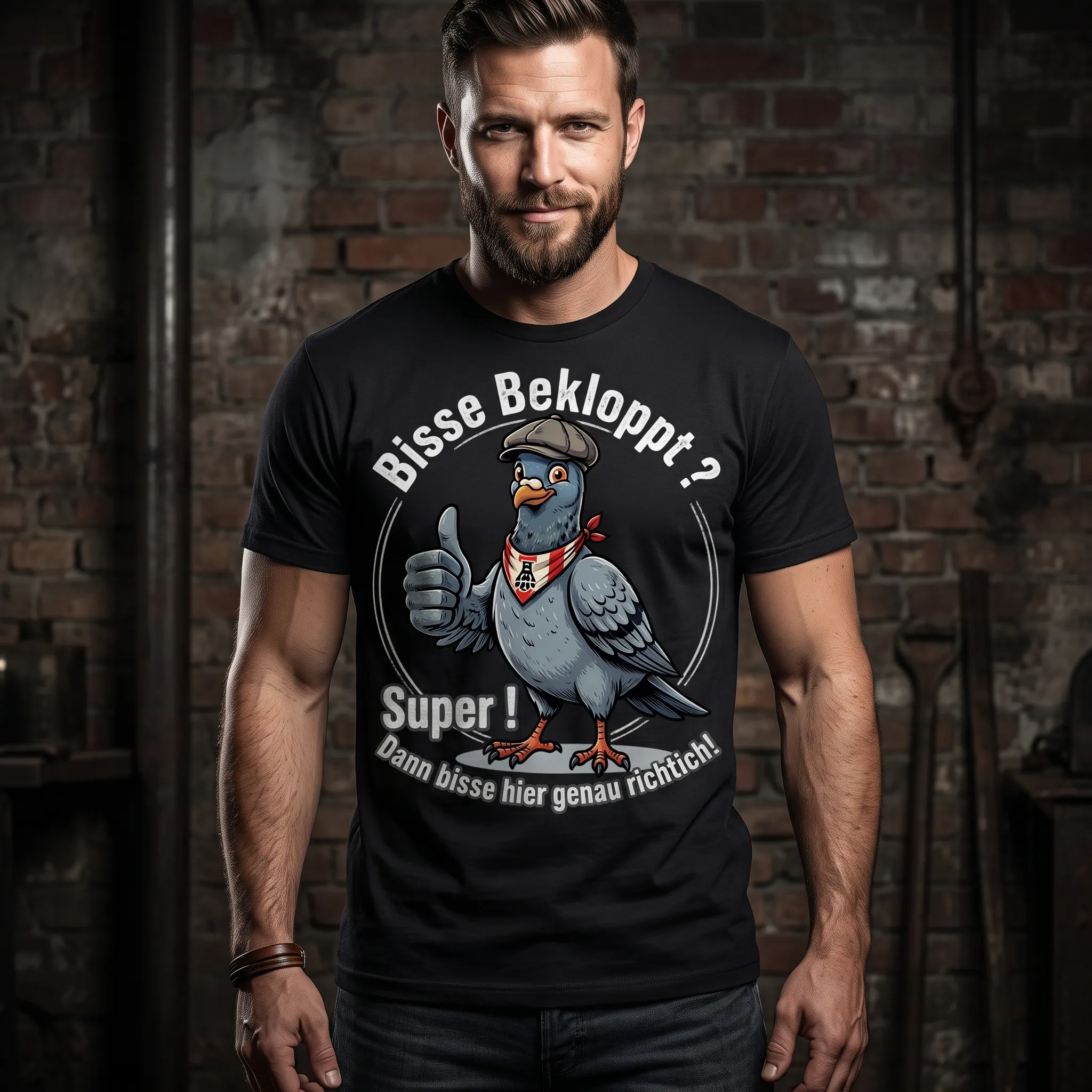 Ruhrpott T-Shirt Lustig Taube Bisse Bekloppt